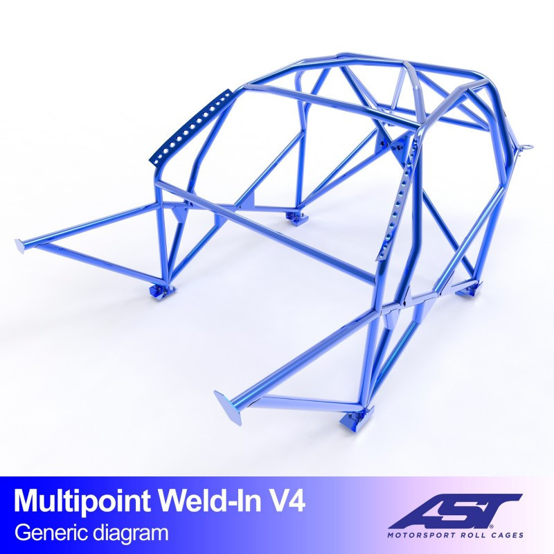 Arceau AST Multipoints à souder FIA 10 points pour VOLKSWAGEN Golf (Mk5) 3-Portes Hayon FWD - AST-VWGOLF5-3P-MULT.V4 - CMBN07377