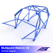 Arceau AST Multipoints à souder FIA 10 points pour VOLKSWAGEN Scirocco (Mk3) 3-Portes Hayon