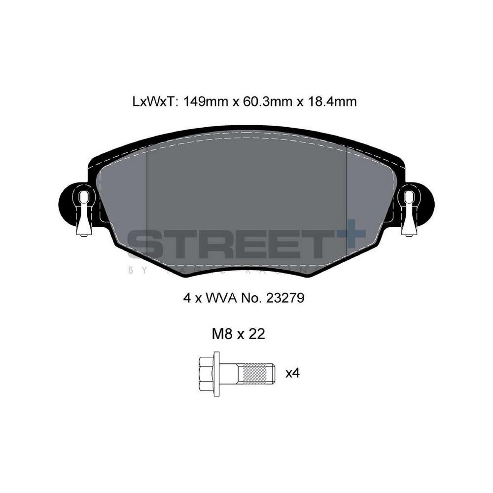 Street+ Pagid brake pads T8167 - PA-8167.ST - T8167SP2001 - 4056029070360