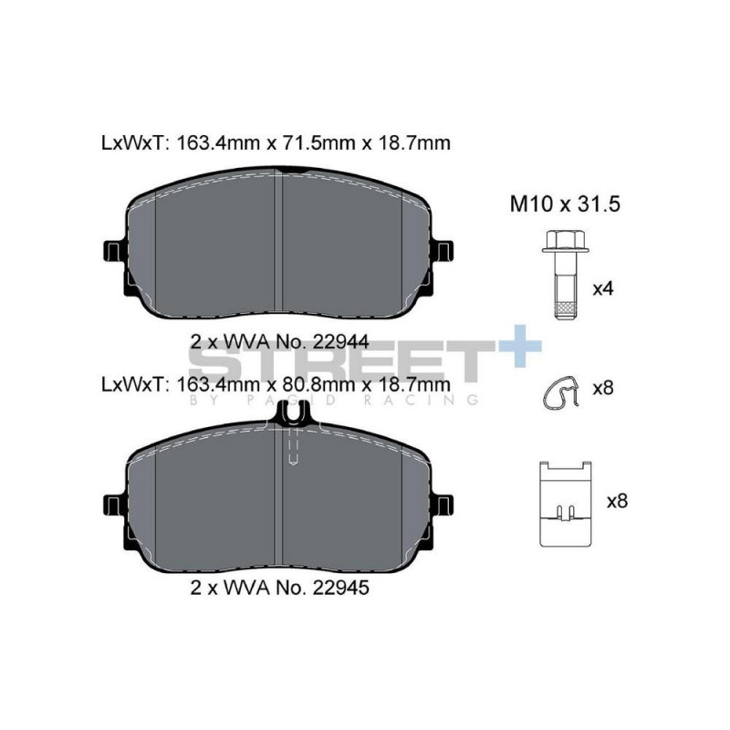 Street+ Pagid brake pads T8212 - PA-8212.ST - T8212SP2001 - 4056029071527