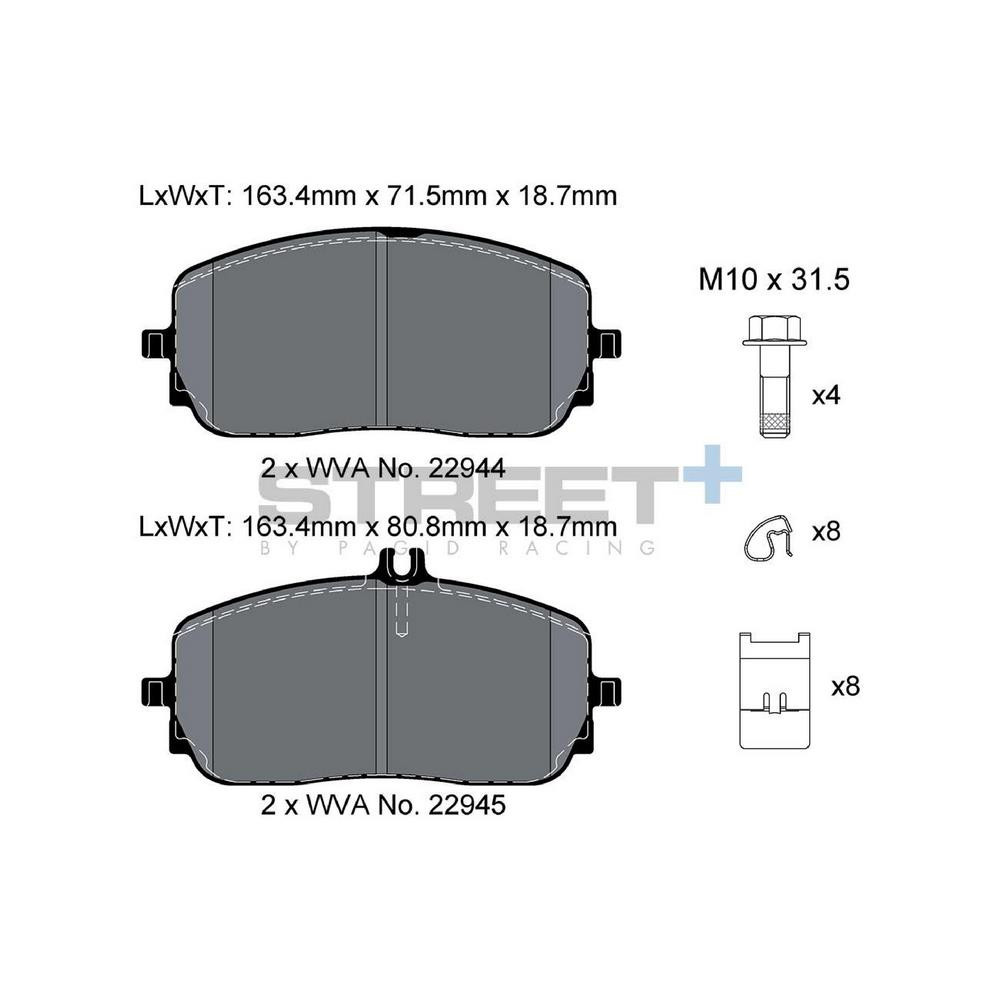 Street+ Pagid brake pads T8212 - PA-8212.ST - T8212SP2001 - 4056029071527
