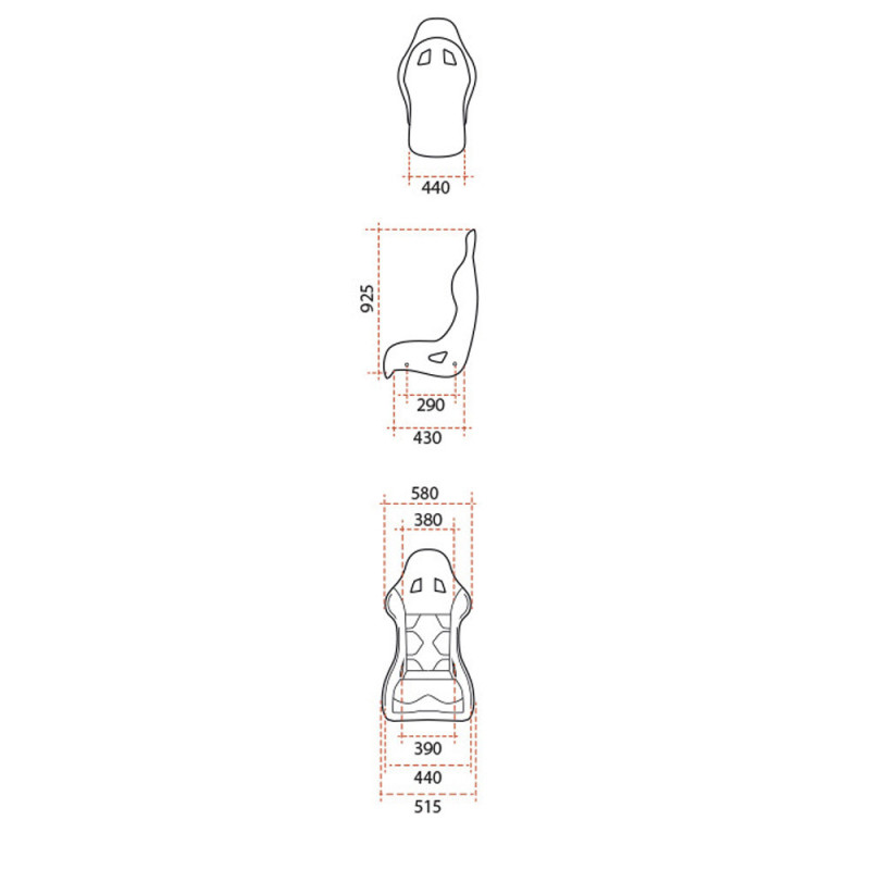 GT2i FIA Race-02L -V2 Fiber kuipstoel - GT-BF011L-V2.31