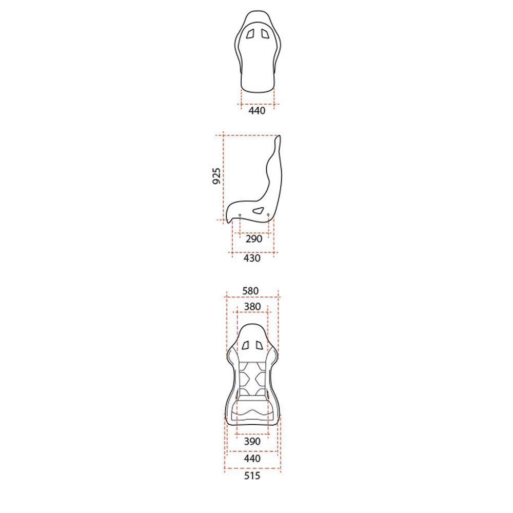 GT2i FIA Race-02L -V2 Fiber kuipstoel - GT-BF011L-V2.31