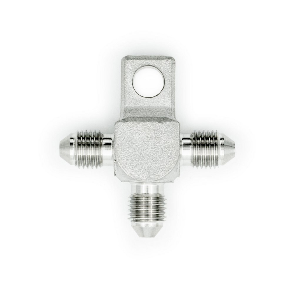 Dash3 straight male tee - 3/8x24JIC with steel clamp - OBP-AN3-TMT - OBP-AN3-TMT - 3666618155319