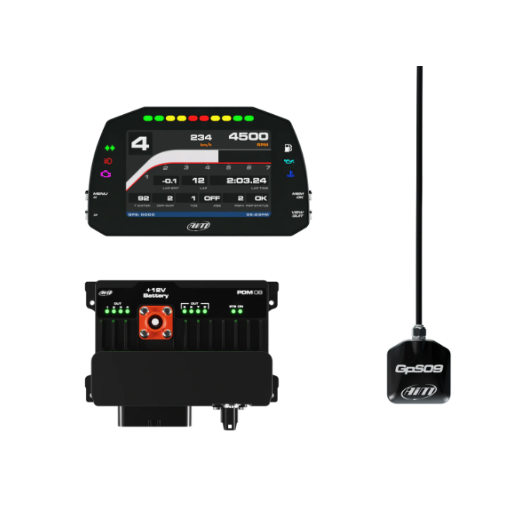 Dataloggingset AIM PDM 8 met 5" wegdisplay - AIM-PDM8-5P-ROAD.TOP.2 - PDM-8-5-I-CR2 - 5056421117280