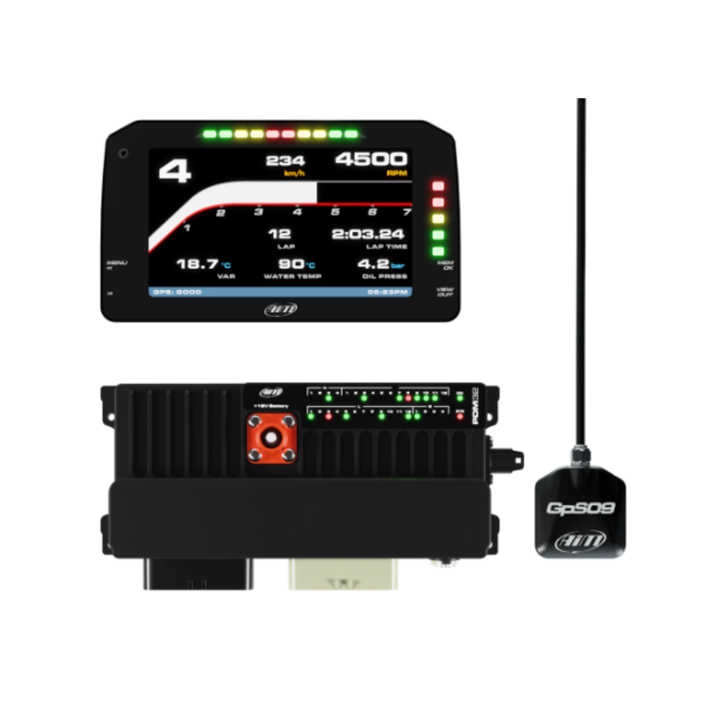 Kit data logger AIM PDM 32 con display Race da 6 pollici - AIM-PDM32-6P-RACE.TOP.2 - PDM-32-6-CR2 - 5056421100213