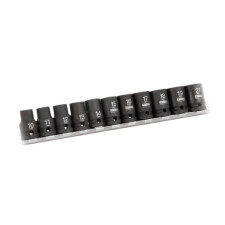 Set van 11 korte1/2 doppen voor slagmoersleutel KIELDER (10 tot 21mm - lg38mm) - KWT-124-05 - KWT-124-05