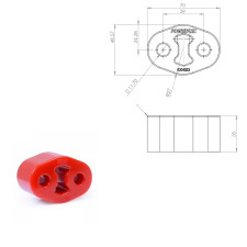 Powerflex universal exhaust mount thickness 35mm