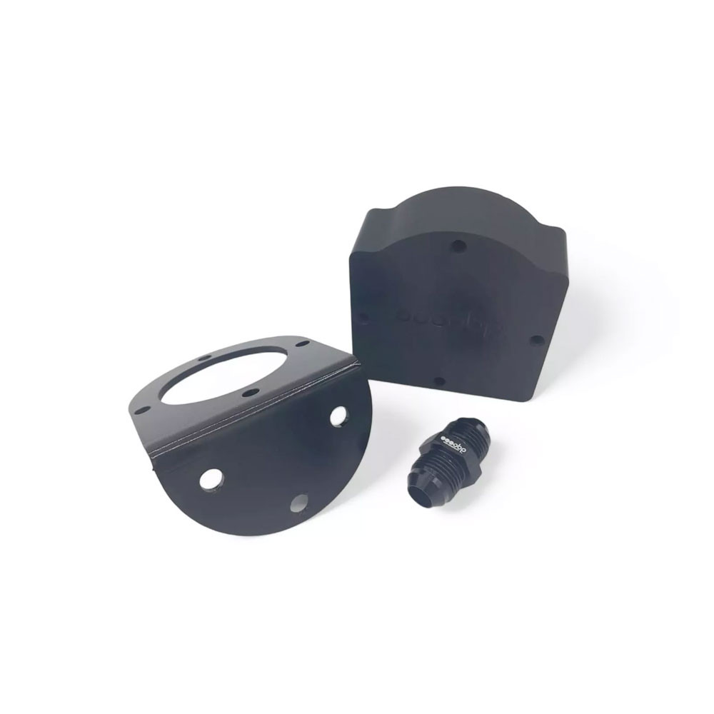 OBP black remote billet oil filter housing (bracket + 3/4-16UNF adaptor) - OBP-OSA-5 - OBP-OSA-5 - 3666618510637