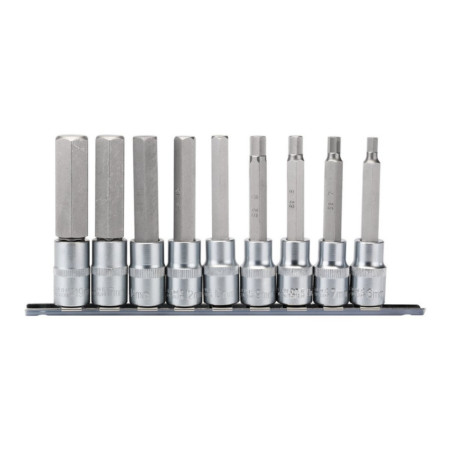 DRAPER long metric socket set 1/2 hex, 100mm (9 pcs.)