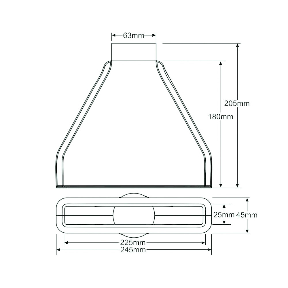 Revotec Rectangular Air Intake Duct 225X25mm - REN-ID-255-25 - ID225-25 - 3661768384275