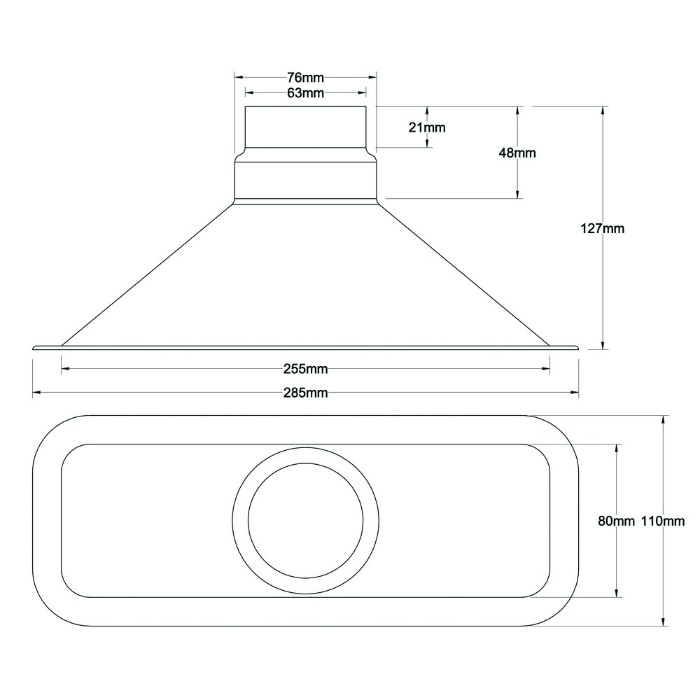 Coș de colectare dreptunghiular Revotec 255 x 80 mm - REN-ID-255-80 - ID255-80 - 3661768291375