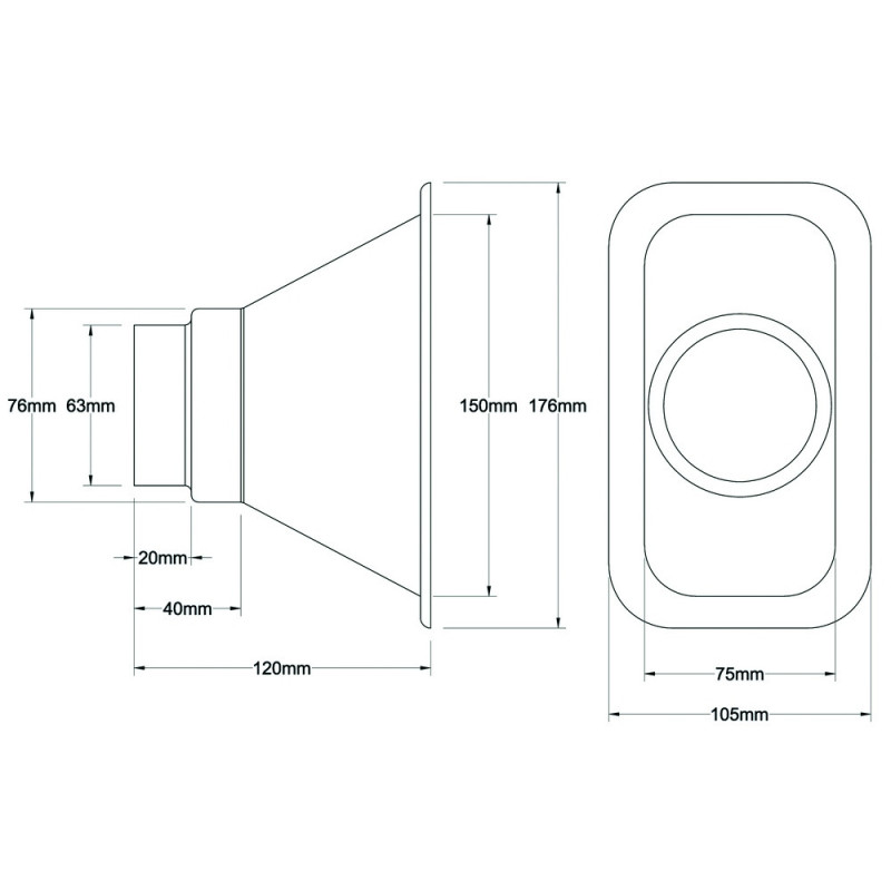 Revotec Rechthoekig Schepje 150X75mm - REN-ID-150-75 - ID150-75 - 3661768291368