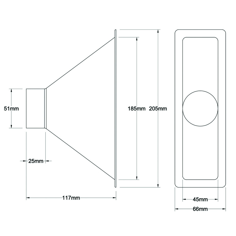 Coș de colectare dreptunghiular Revotec 190 x 45 mm - REN-ID-190-45 - ID190-45 - 3661768291351
