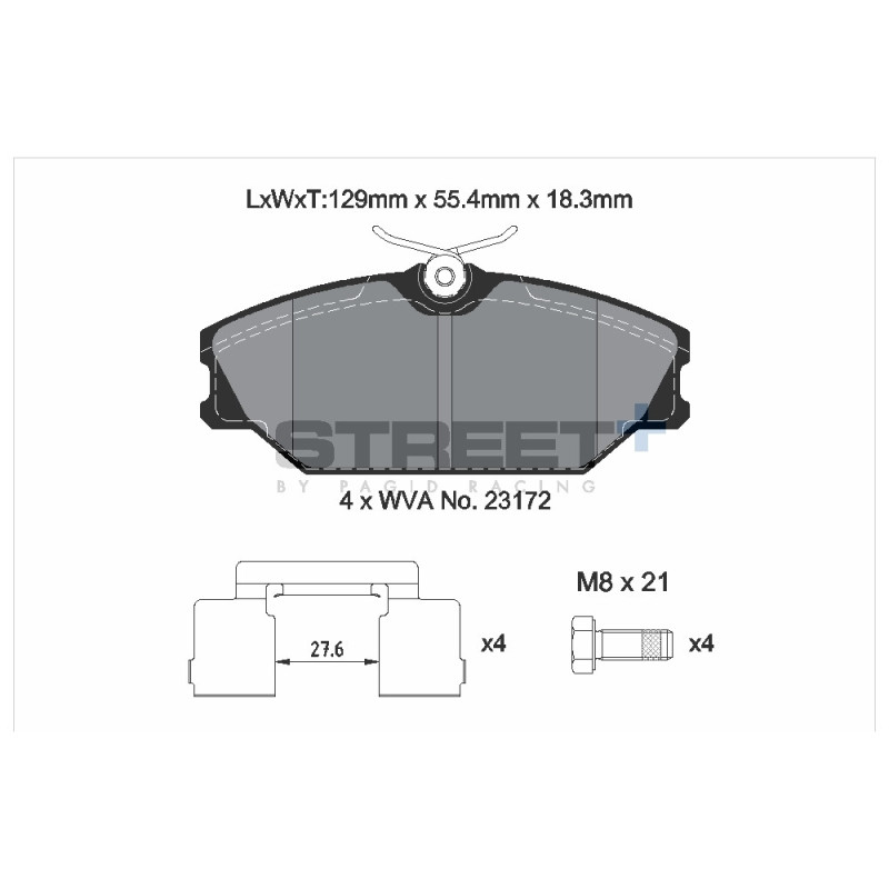 Plăcuțe de frână Pagid T8165 Street+ ph3 - PA-8165.ST - T8165SP2001