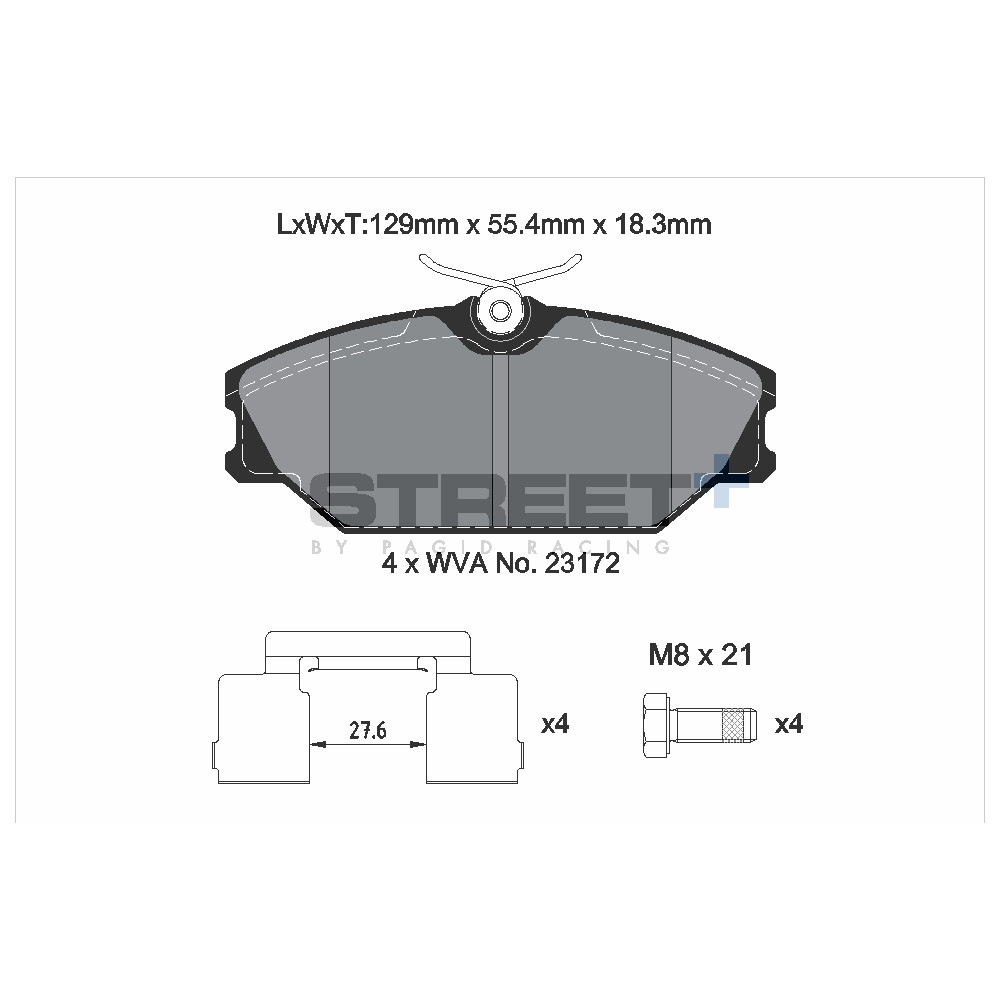 Plăcuțe de frână Pagid T8165 Street+ ph3 - PA-8165.ST - T8165SP2001