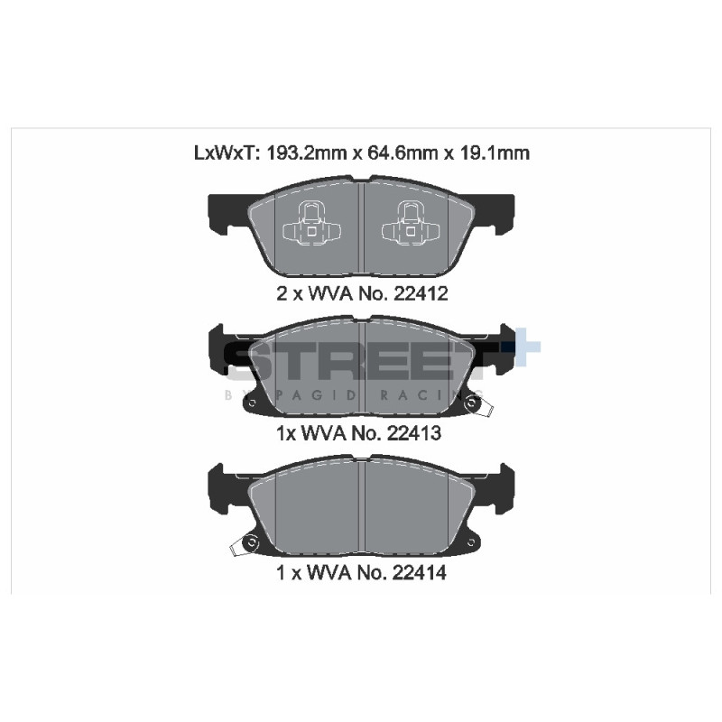 Street+ Pagid brake pads T8236 - PA-8236.ST - T8236SP2001