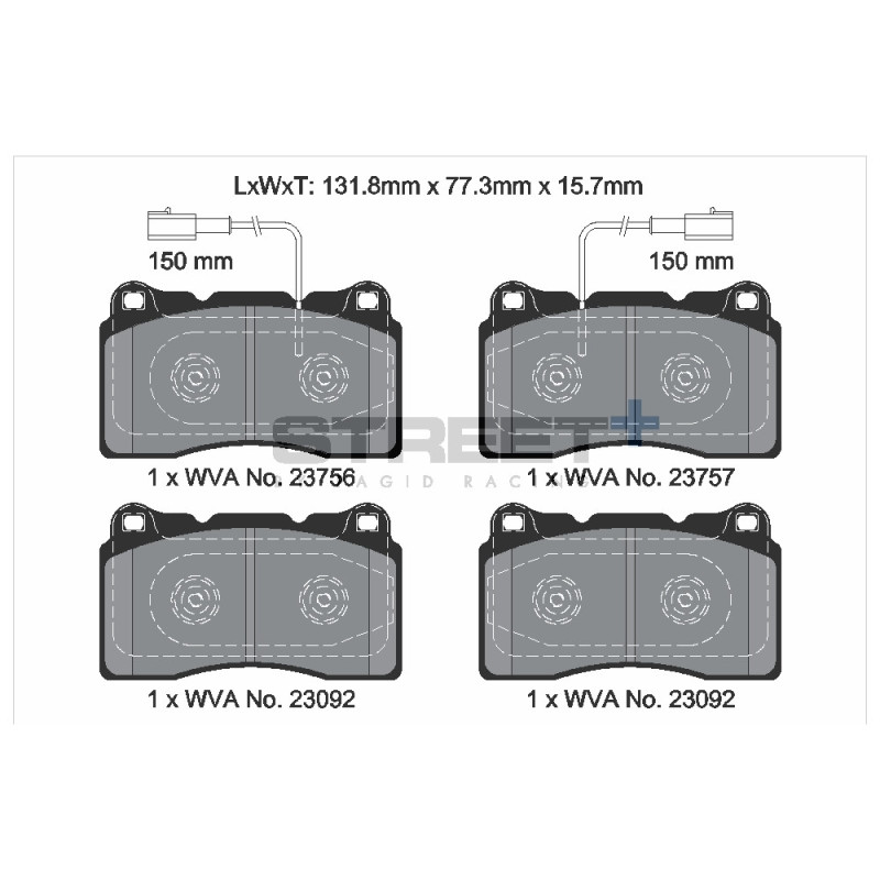 Street+ Pagid brake pads T8254 - PA-8254.ST - T8254SP2001