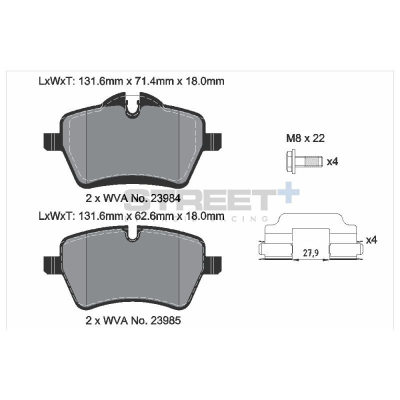 Plăcuțe de frână Pagid T8303 Street+ ph3 - PA-8303.ST - T8303SP2001