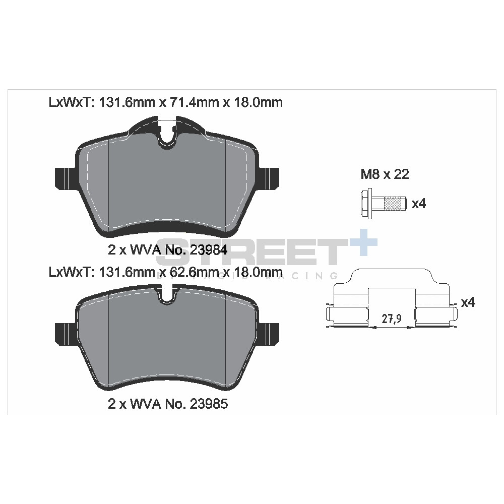Plăcuțe de frână Pagid T8303 Street+ ph3 - PA-8303.ST - T8303SP2001