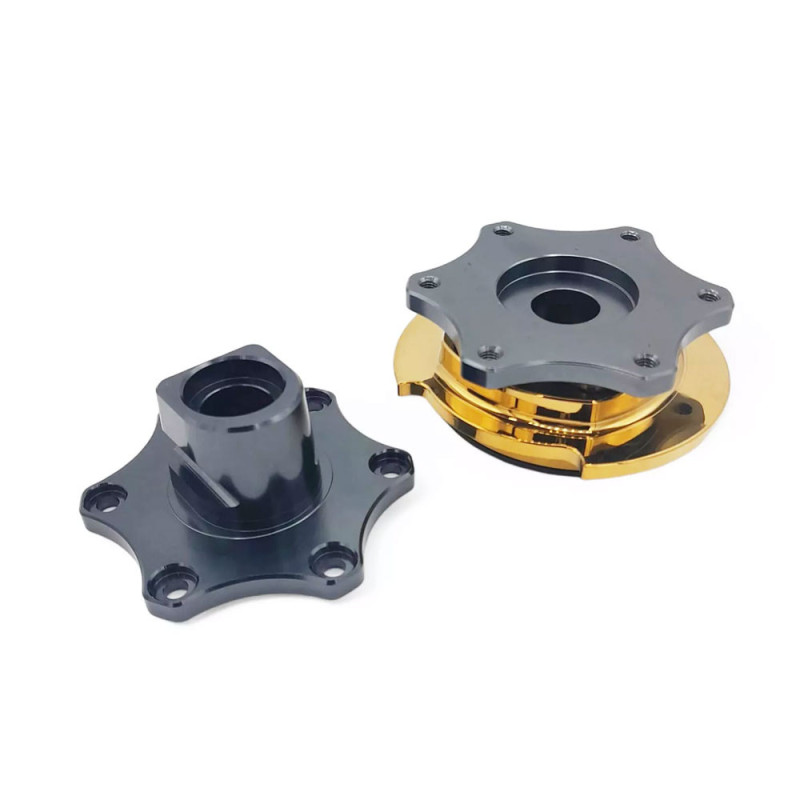 Ronde stuurnaaf OBP snelspanner grijs/geel - OBP-QRSW-2 - OBP-QRSW-2 - 3666618517636