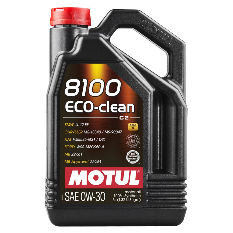Motorolie MOTUL 8100 ECO-CLEAN 0W30 - 5 liter can - MOT-81ECLE-0W30-5 - 102889 - 3374650238395
