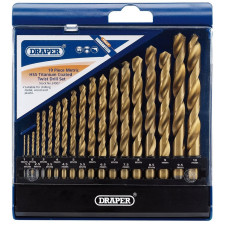 DRAPER titanium-coated HSS metric drill bit set (19 pieces)