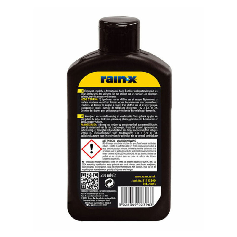 Flacone RAIN'X Anti vapore 200ML - QU-RAINX-B - RX26023 - 5026349023963