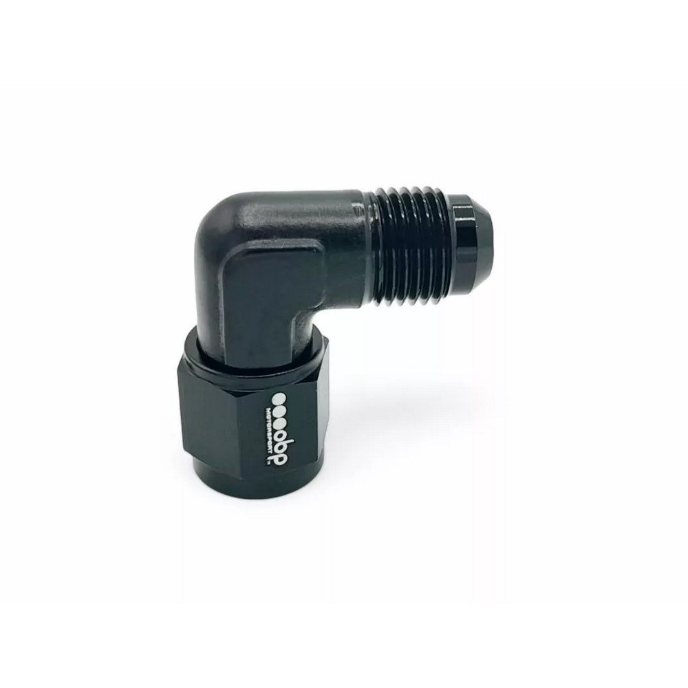 Adattatore 90° maschio convesso JIC - femmina rotante concava JIC OBP nero - OBP-FM-90.D6 - OBP-6-FM-90
