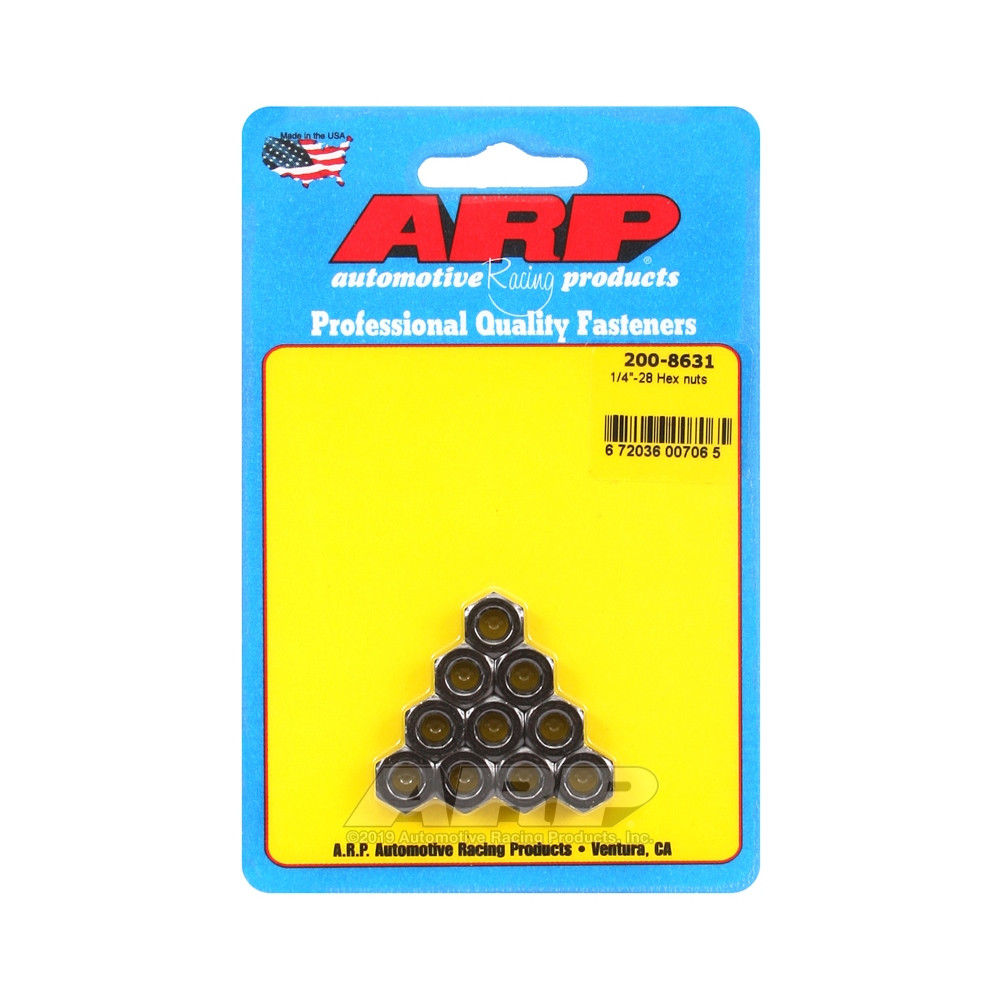 Set de piulițe ARP (10) 1/4-28 – Hexagonale, oxidate negru - ARP-200-8631 - 200-8631 - 3666618221946