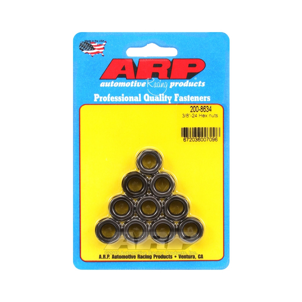 Set moeren ARP (10) 3/8-24 - Zwart Oxyde Hex - ARP-200-8634 - 200-8634 - 3666618221977