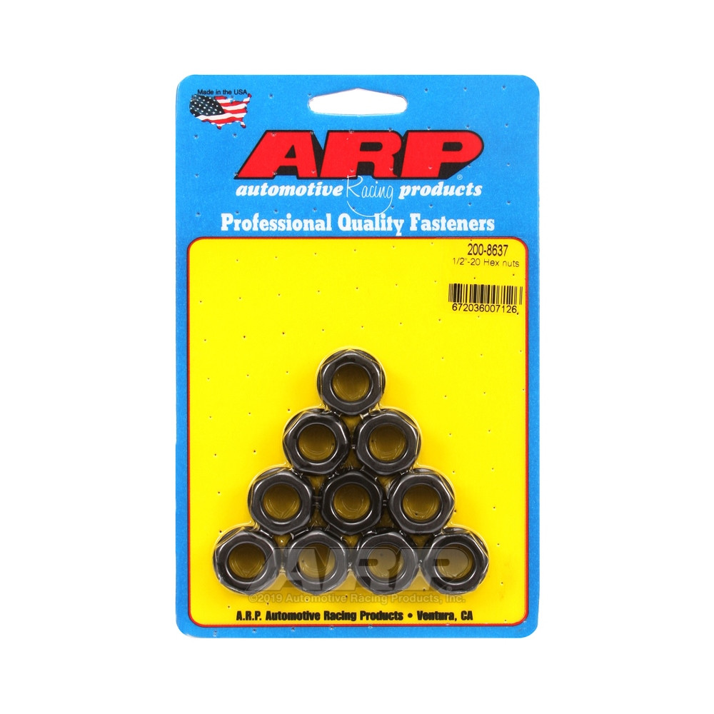 Confezione di dadi ARP (10) 1/2-20 - Nero Oxyde Hex - ARP-200-8637 - 200-8637 - 3666618222004