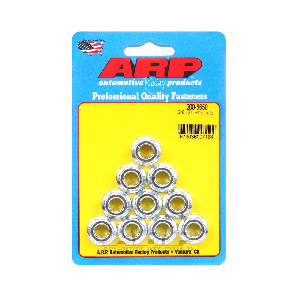 Set ARP moeren (10) met 3/8-24 zeskantkraag om losraken te voorkomen - ARP-200-8650 - 200-8650 - 3666618222103