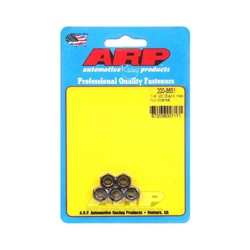 Pack écrous ARP (5) 1/4-20 - Black Oxyde Hex - ARP-200-8651 - 200-8651 - 3666618222110
