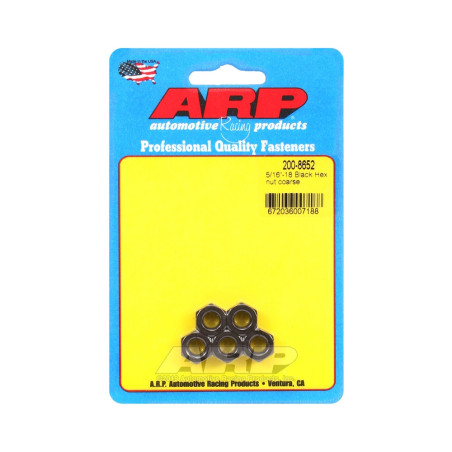 Pack écrous ARP (5) 5/16-18 - Black Oxyde Hex