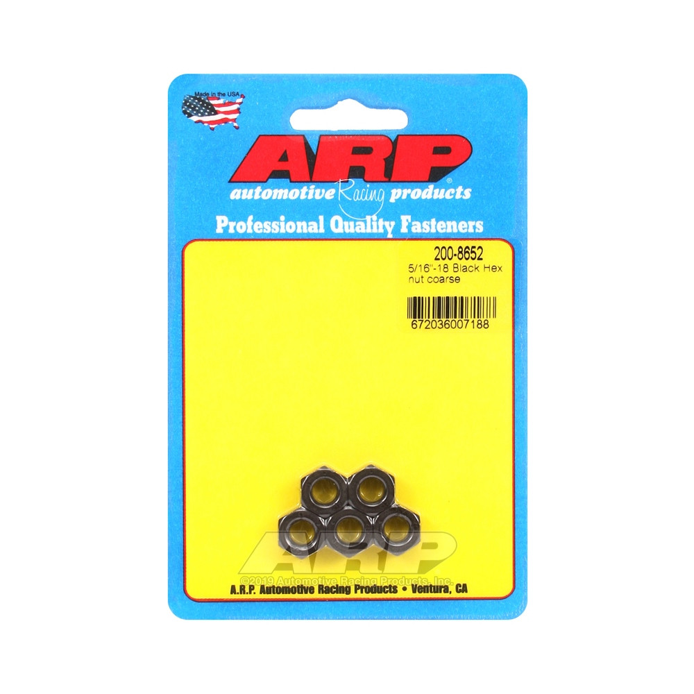 Confezione dadi ARP (5) 5/16-18 - Nero Oxyde Hex - ARP-200-8652 - 200-8652 - 3666618222127