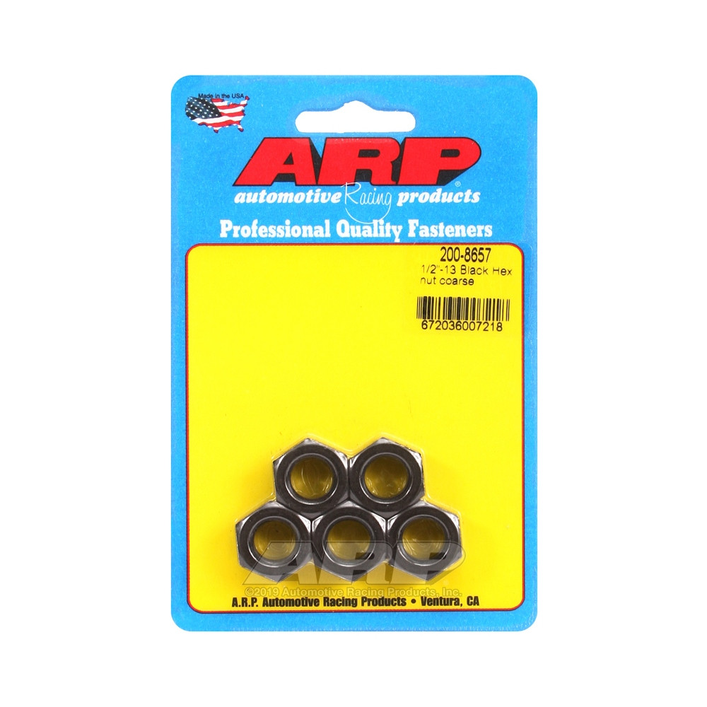 Set moeren ARP (5) 1/2-13 - Zwart Oxyde Hex - ARP-200-8657 - 200-8657 - 3666618222165