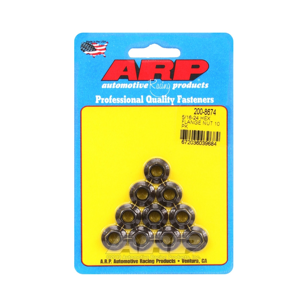Set moeren ARP (10) 5/16-24 - Zwart Oxyde Hex - ARP-200-8674 - 200-8674 - 3666618222318