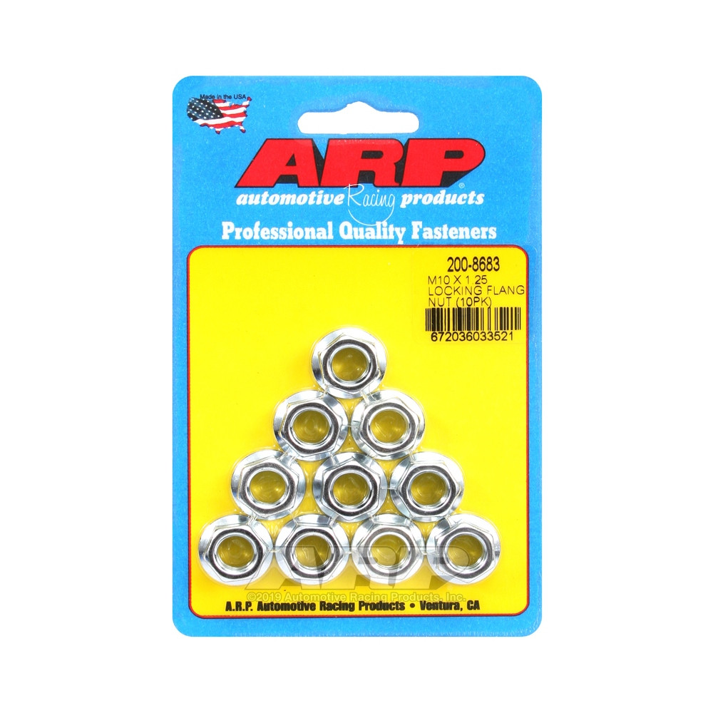 Set ARP moeren (10) met M10 x 1,25 flens - Zeskant - ARP-200-8683 - 200-8683 - 3666618222394