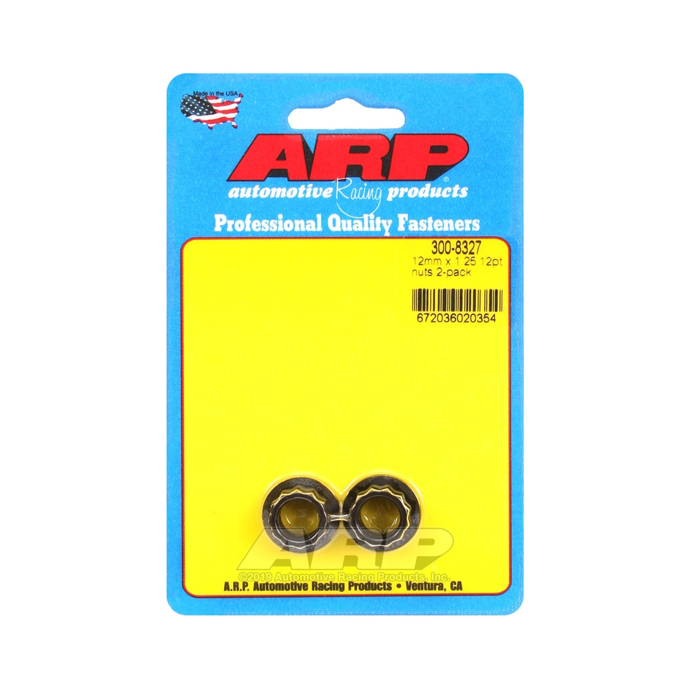 Pack ARP nuts (2) M12 x 1.25 - Black Oxyde 12 pts - ARP-300-8327 - 300-8327 - 3666618223445