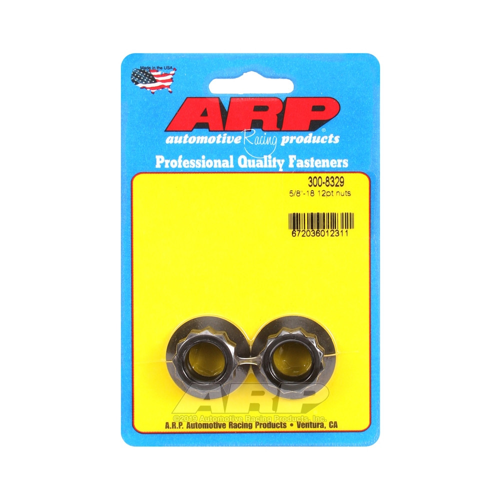 ARP Nuts Pack (2) 5/8-18 - Black Oxyde 12 pts - ARP-300-8329 - 300-8329 - 3666618223469