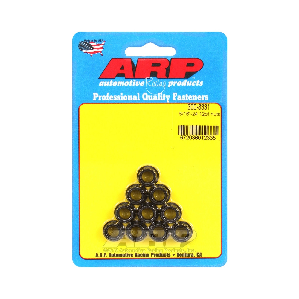 Pack écrous ARP (10) 5/16-24 - Black Oxyde 12 pts - ARP-300-8331 - 300-8331 - 3666618223483
