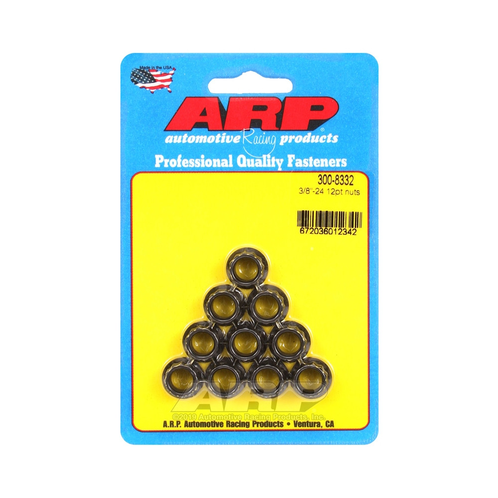 Confezione dadi ARP (10) 3/8-24 - Black Oxyde 12 pts - ARP-300-8332 - 300-8332 - 3666618223490
