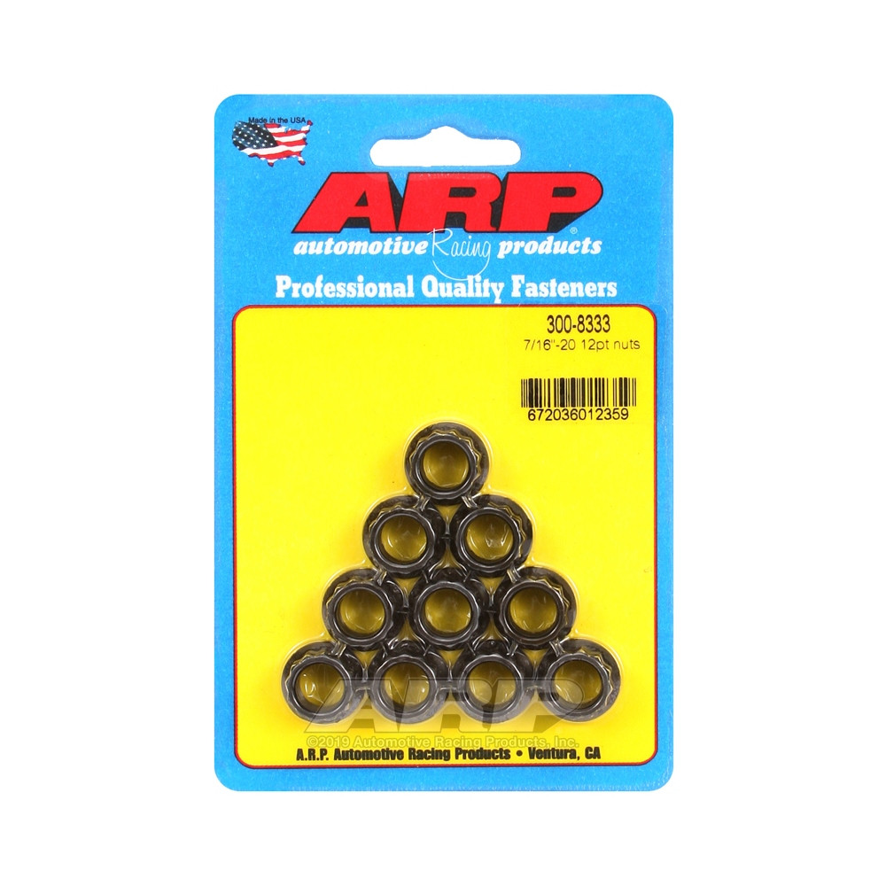 Set moeren ARP (10) 7/16-20 - Zwart Oxyde 12 pts - ARP-300-8333 - 300-8333 - 3666618223506