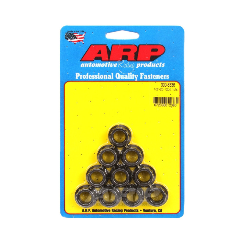 Pack ARP nuts (10) 1/2-20 - Black Oxyde 12 pts - ARP-300-8336 - 300-8336 - 3666618223537