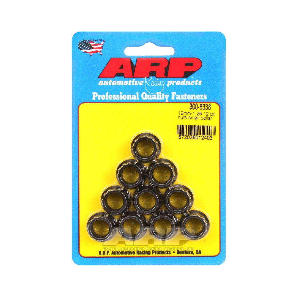 Set de piulițe ARP (10) M12 x 1,25 – Oxid negru, 12 puncte - ARP-300-8338 - 300-8338 - 3666618150697