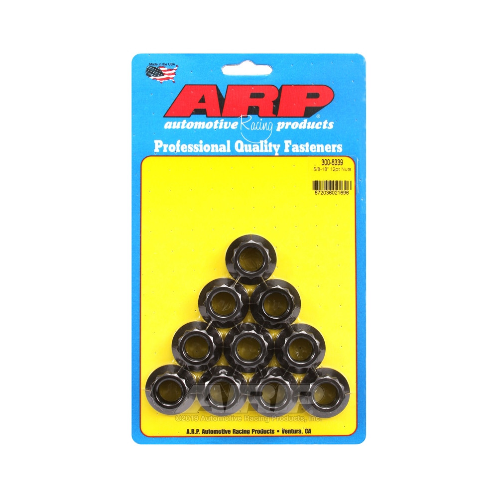 ARP nut pack (10) 5/8-18 - Black Oxyde 12 pts - ARP-300-8339 - 300-8339 - 3666618223544