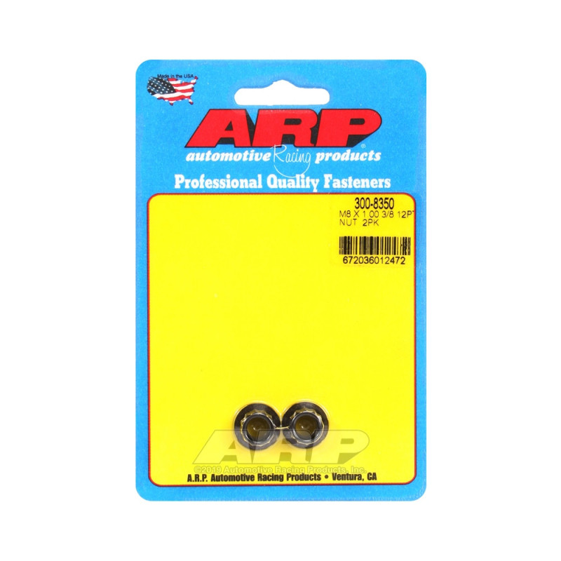 ARP nut pack (2) M8 x 1.00 - Black Oxyde 12 pts - ARP-300-8350 - 300-8350 - 3666618223650