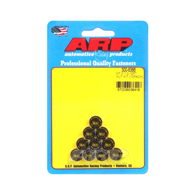 Confezione dadi ARP (10) M7 x 1,00 - Nero Oxyde 12 pts - ARP-300-8366 - 300-8366 - 3666618223797