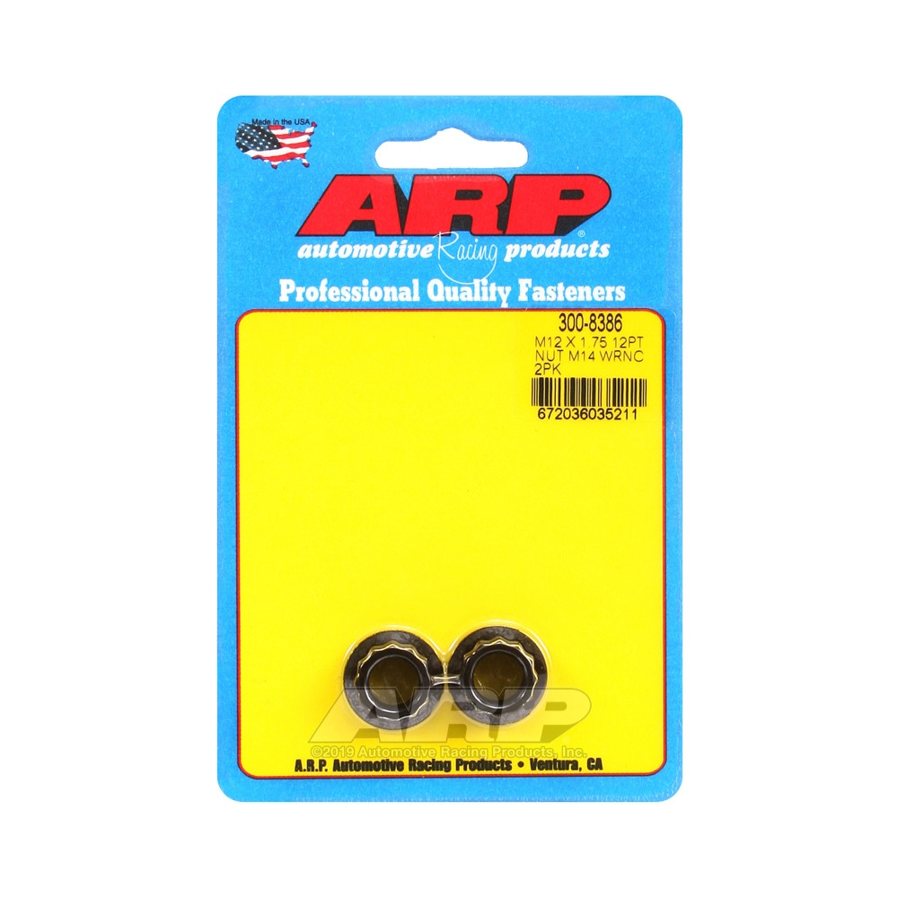 Pack ARP nuts (2) M12 x 1.75 - Black Oxyde 12 pts - ARP-300-8386 - 300-8386 - 3666618223964